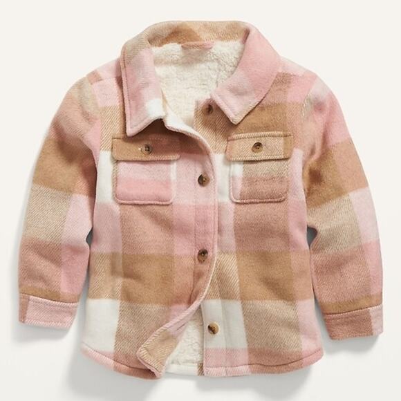 Old Navy Other - Old Navy Pink Brown Plaid Shacket | 2T